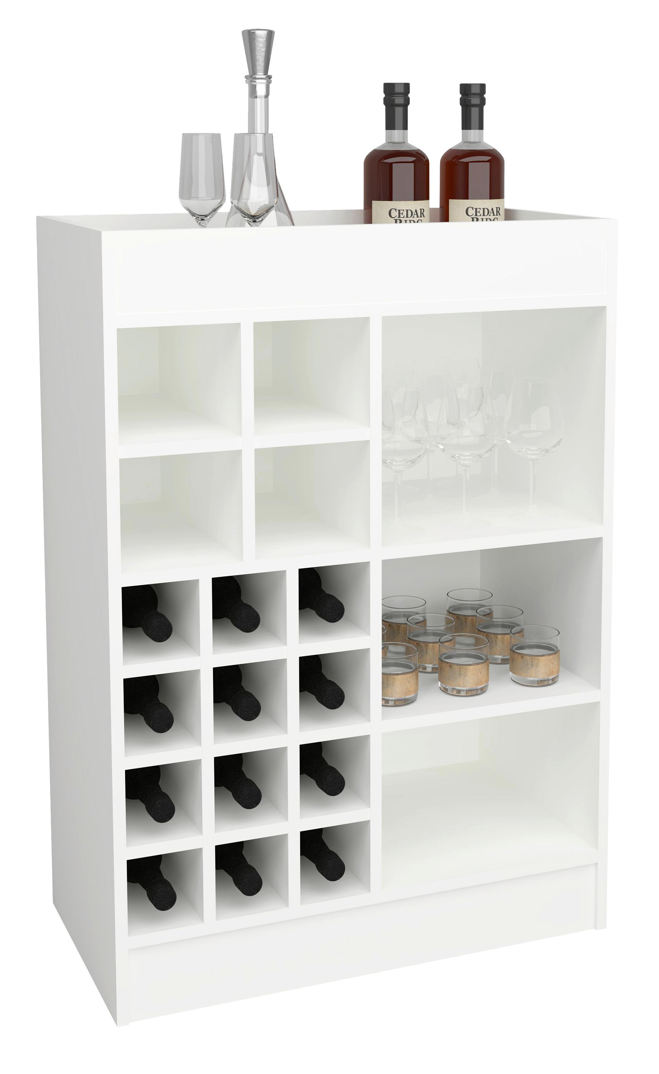 WEINSCHRANK ESILO - Weiss, Basics, Holzwerkstoff (70/100/38cm) - MID.YOU
