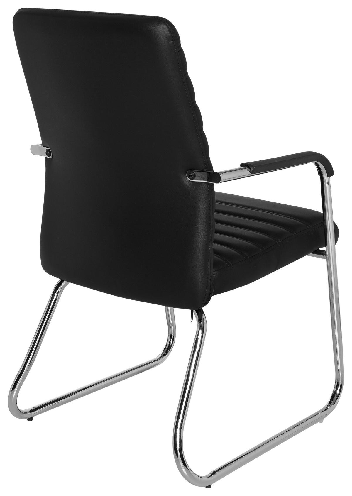 Konferenčni Stol Steel V, Črna - barve kroma/črna, Moderno, kovina/umetna masa (55/96/46cm) - MID.YOU