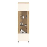 Vitrină KING - cașmir/culoare lemn stejar, Modern, sticlă/material pe bază de lemn (55,2/200/40cm) - Modern Living