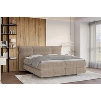 Boxspringbett Auris Ecru ca. 180x200cm - Ecru/Schwarz, KONVENTIONELL, Kunststoff/Textil (180/200cm) - Sembella