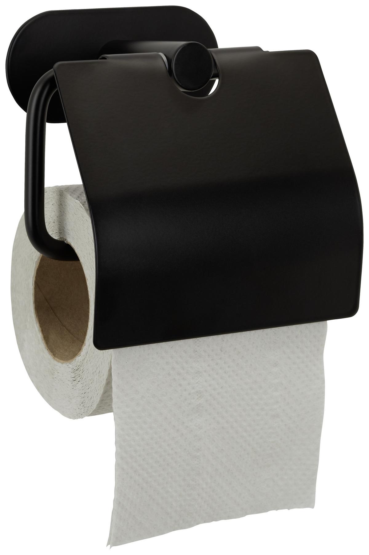 Toilettenpapierhalter aus Metall in Schwarz - Schwarz, Modern, Metall (14/12,5/7cm) - Mömax