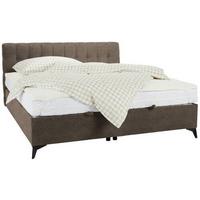 Boxbett in Hellbraun ca. 180x200cm - Hellbraun/Schwarz, KONVENTIONELL, Holzwerkstoff/Kunststoff (180/200cm) - Mömax