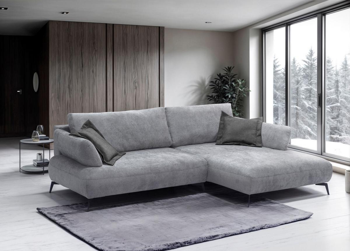 Kutna Garnitura Madison - svijetlo siva/crna, Moderno, drvni materijal/drvo (284/92/186cm) - Modern Living