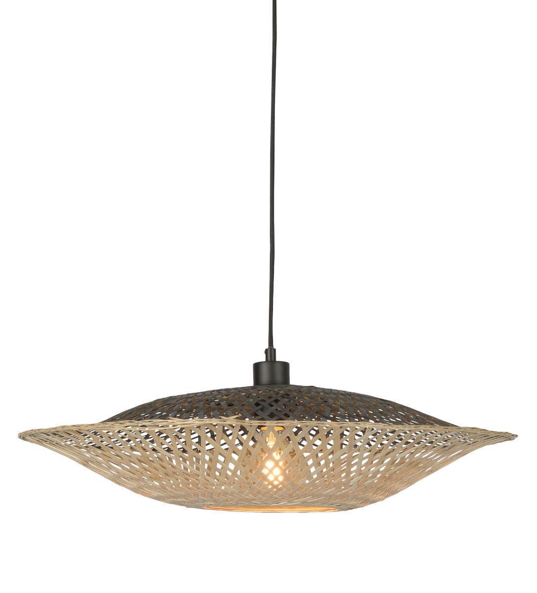 Függőlámpa Kalimantan/h15/bn - fekete/világosbarna, Natur, természetes anyagok (60/15cm) - Good & Mojo