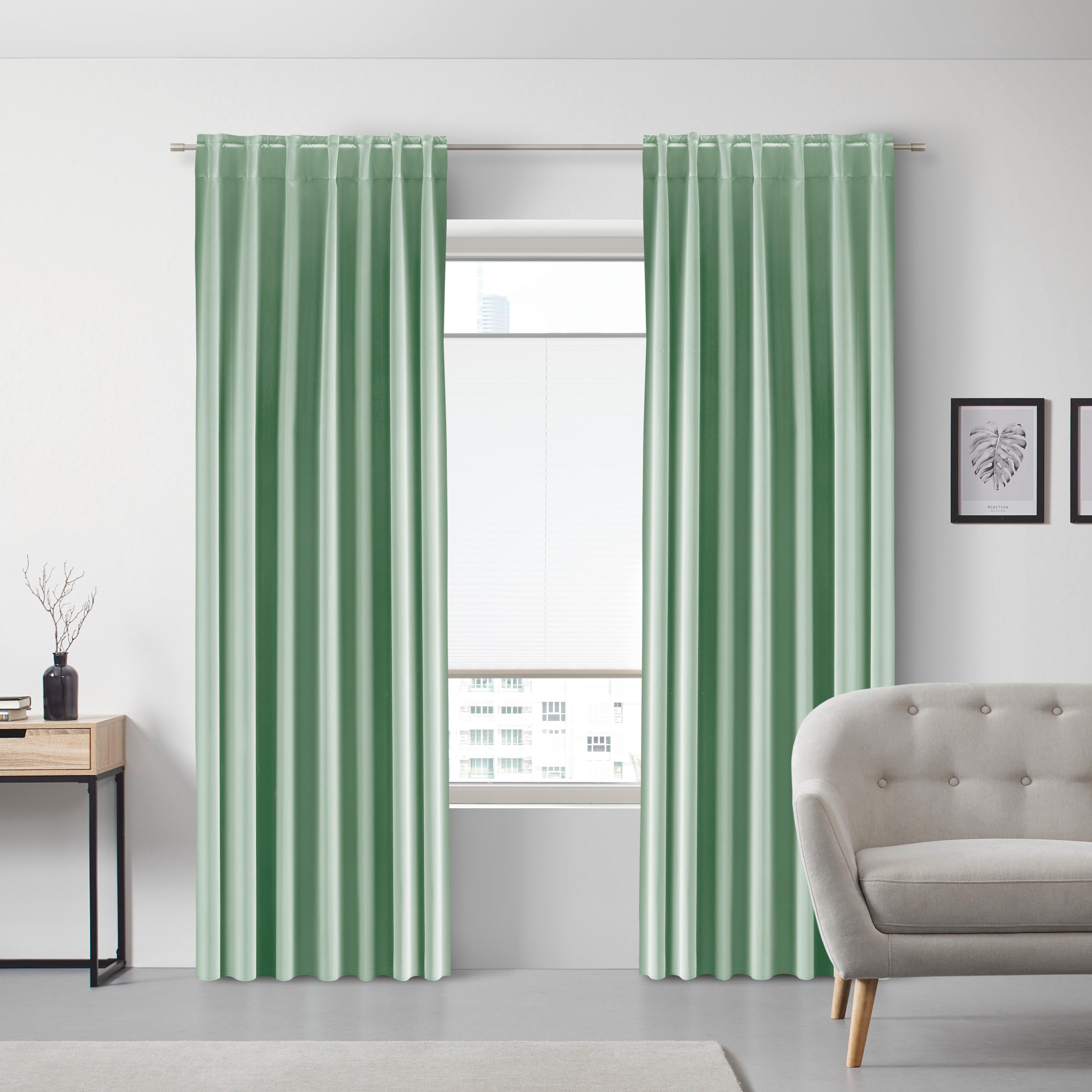 Verdunkelungsvorhang Riccardo Hellgrün ca. 140x245cm - Hellgrün, Modern, Textil (140/245cm) - Premium Living