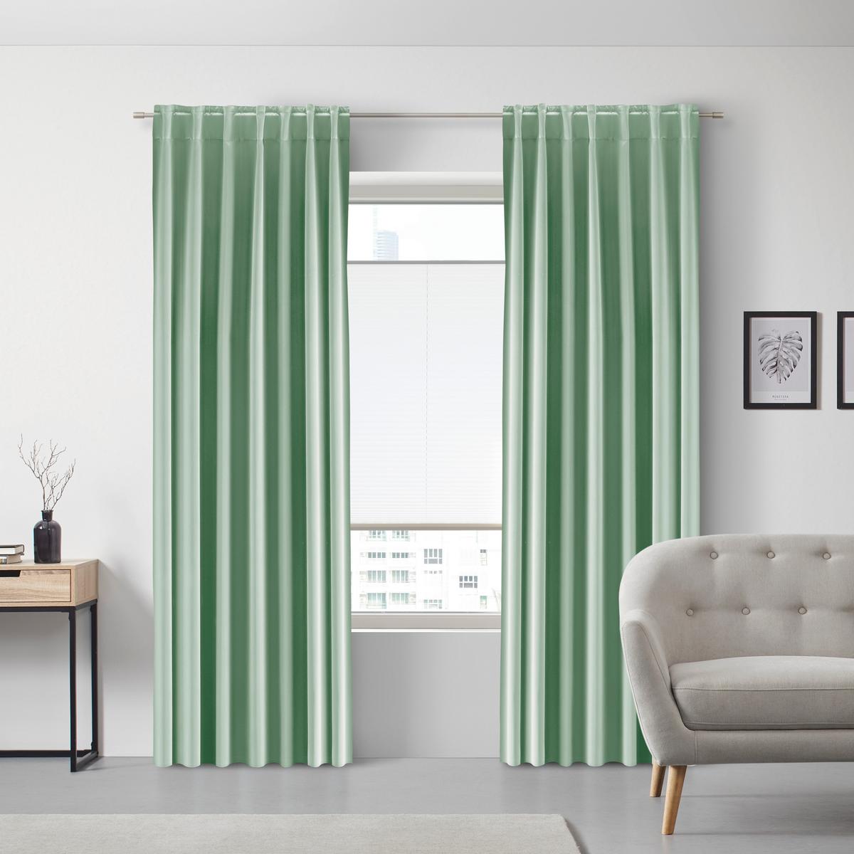 Verdunkelungsvorhang Riccardo Hellgrün ca. 140x245cm - Hellgrün, Modern, Textil (140/245cm) - Premium Living