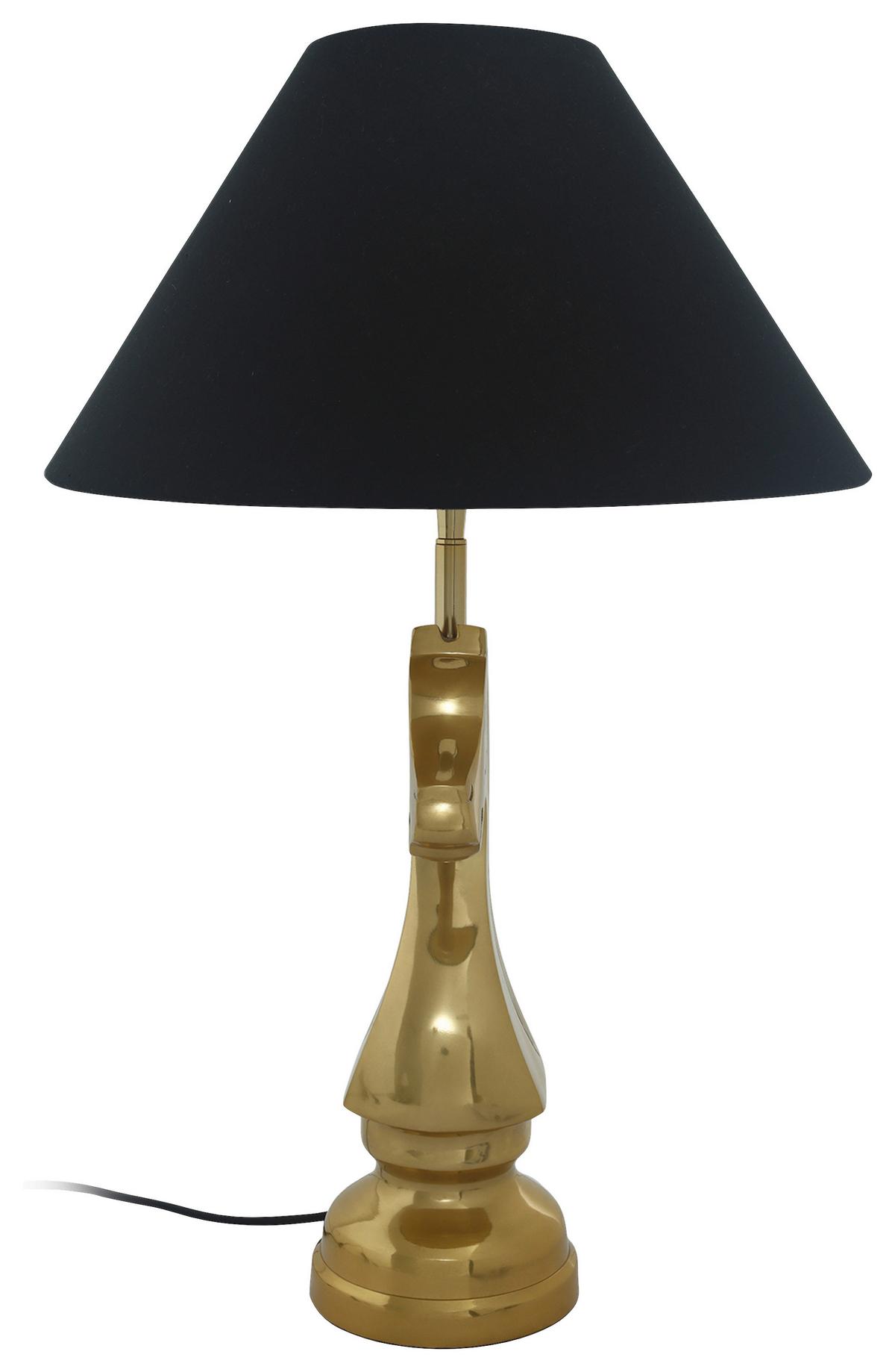 Tischleuchte Shah 100 Schwarz - Goldfarben/Schwarz, Basics, Textil/Metall (40/14/62cm) - Kayoom