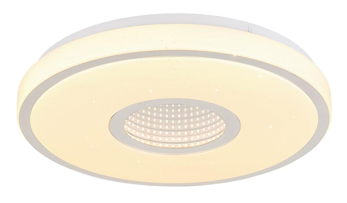 Led Stropna Svjetiljka Astania - bijela/boje kroma, Basics, metal/plastika (38/6,5cm) - Globo
