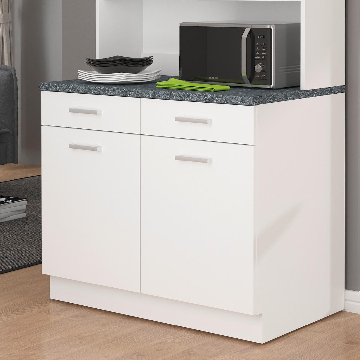 Kuhinjski Element Za Posuđe Maria - bijela/srebrne boje, Konvencionalno, drvni materijal/plastika (100/200/60cm)