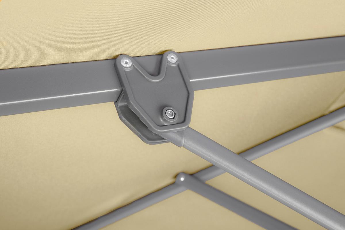 Ampelschirm Rhodos Junior ca.338x239x270cm Naturfarben - Anthrazit/Naturfarben, Basics, Textil/Metall (338/239/270cm) - Schneider