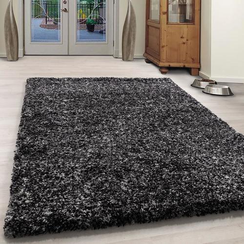 Hochflorteppich Enjoy Anthrazit ca. 80x250cm - Anthrazit, KONVENTIONELL, Textil (80/250cm)