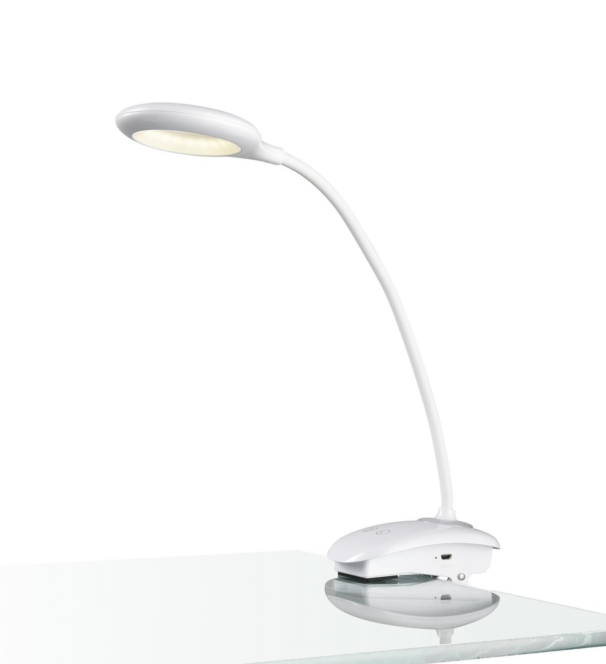 Led-svetilka S Sponko Luli, Bela, Zatemnitvena - bela, Romantika, umetna masa (11/12/42cm) - Modern Living