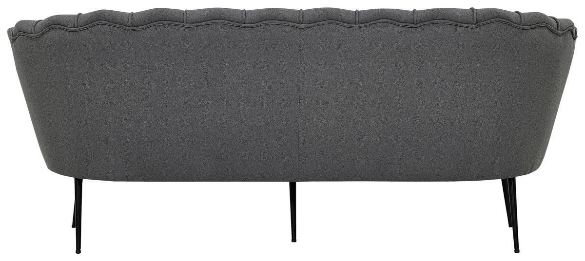 Sofa Calais ca. 180 cm Grau - Dunkelgrau/Schwarz, Design, Textil/Metall (180/78.5/78cm) - Livetastic