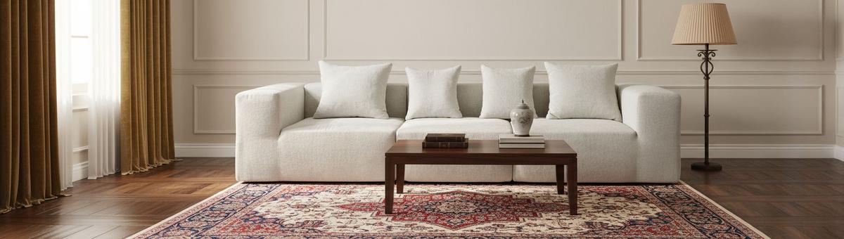 SOFA TRZYOSOBOWA VESPERA - beżowy, Design, tkanina (300/60/100cm) - P & B