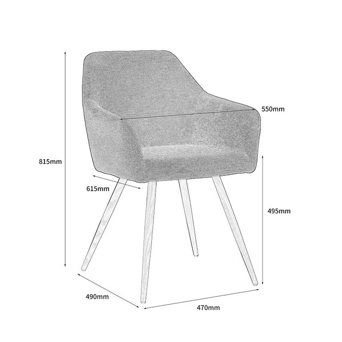 KRZESŁO Z PODŁOKIETNIKAMI MELINDA - beżowy/kolor naturalny, Modern, metal/tkanina (56/81,5/63cm) - MID.YOU