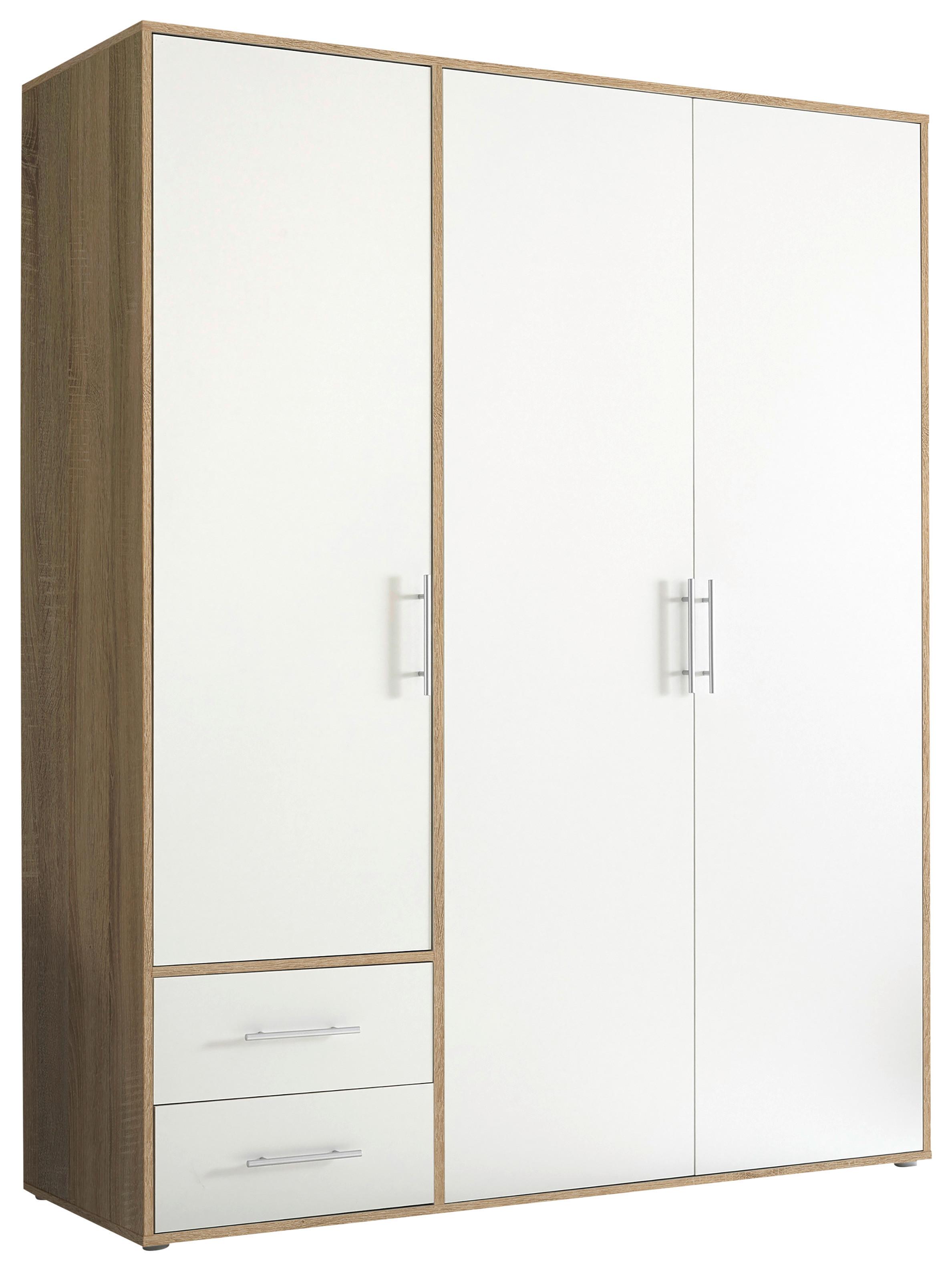 Ormar S Klasičnim Vratima Valencia - bijela/boje aluminija, Moderno, drvni materijal/plastika (155/195/60cm) - MID.YOU