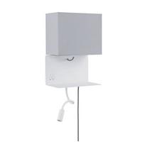Wandleuchte Merani in Grau/Weiß max. 40 Watt - Weiß/Grau, LIFESTYLE, Textil/Metall (25/35,5cm) - Paulmann