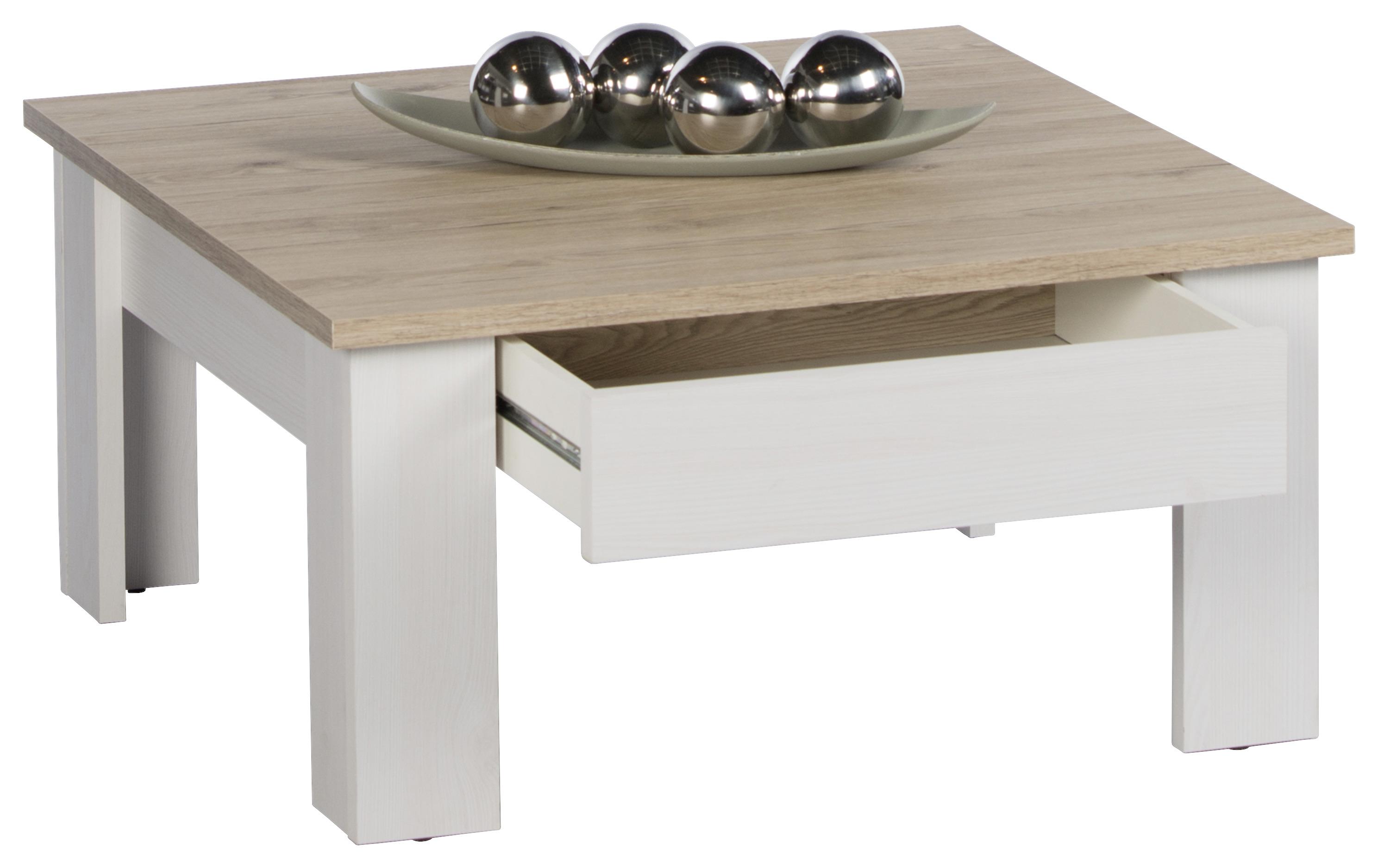 STOLIK KAWOWY ROMANCE - kolor dębowy/biały, Konventionell, materiał drewnopochodny (78/78/40cm) - Livetastic