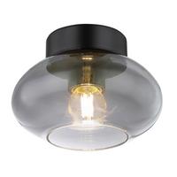 Deckenleuchte Shaun in Schwarz max. 40 Watt - Schwarz, Design, Glas/Metall (18/13cm) - Globo