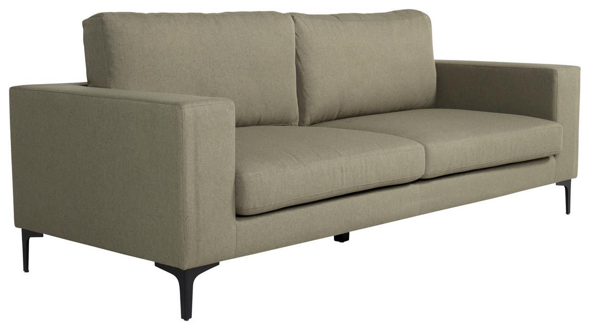 2-SITZER-SOFA BOLERO - Schwarz/Olivgrün, Design, Kunststoff/Textil (215/84/88cm) - Livetastic