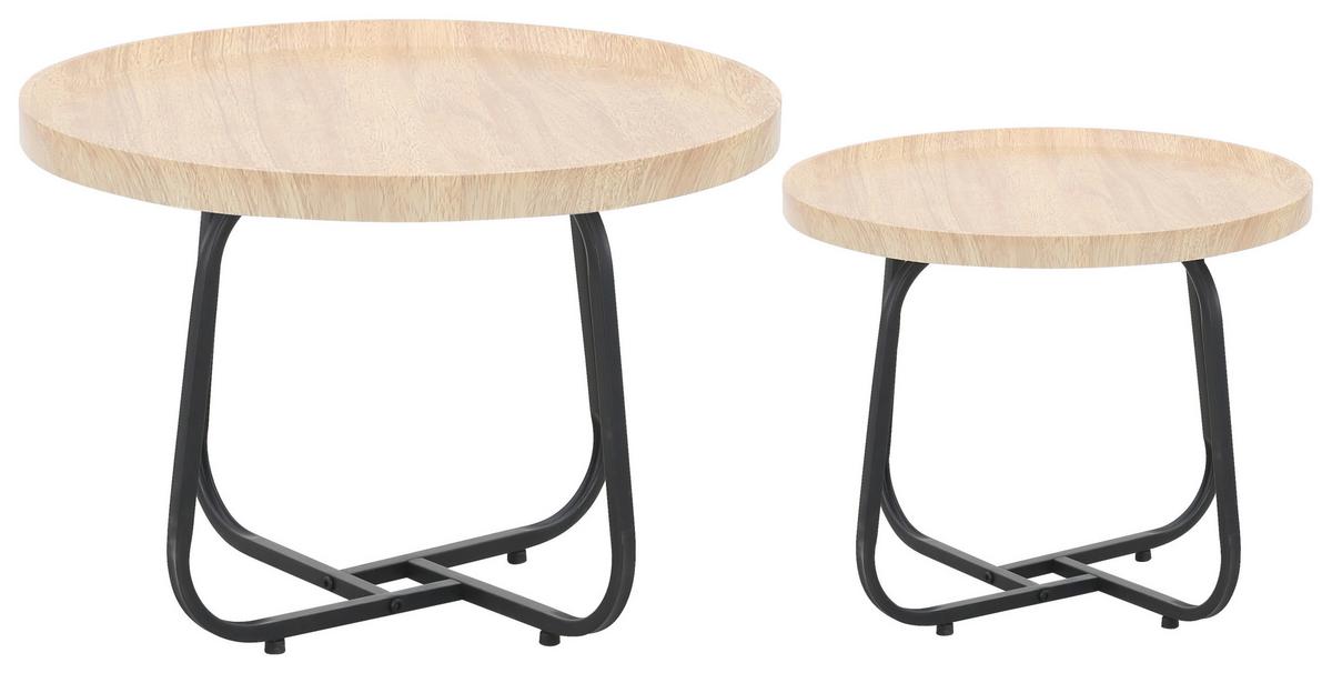 Stolić Fiona - boje hrasta/crna, Moderno, drvni materijal/metal (70/50/47/42cm) - Based