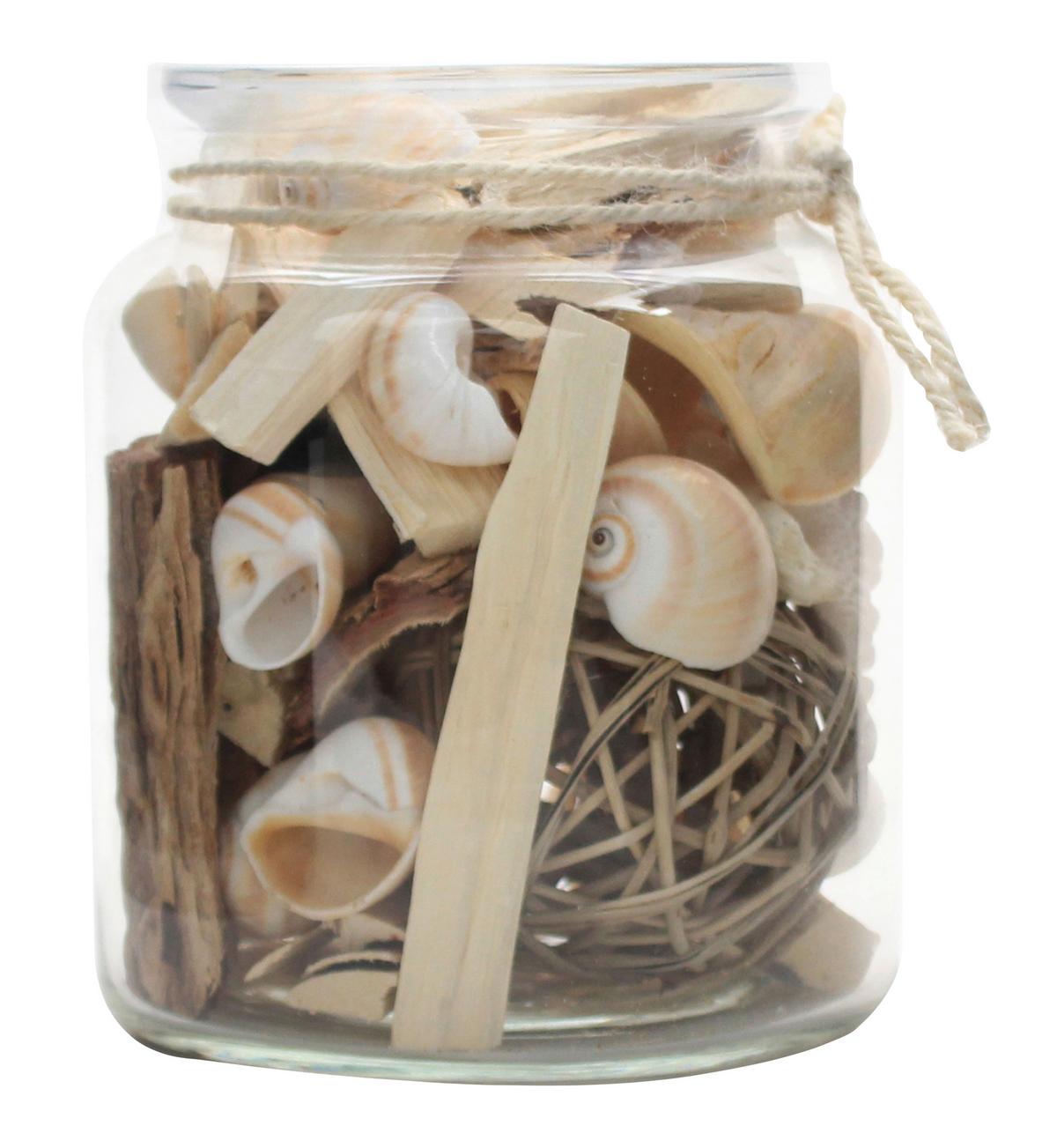 DEKOGLAS FLORA - Naturfarben, Lifestyle, Glas/Naturmaterialien (13,5/16,5/13,5cm) - Kayoom