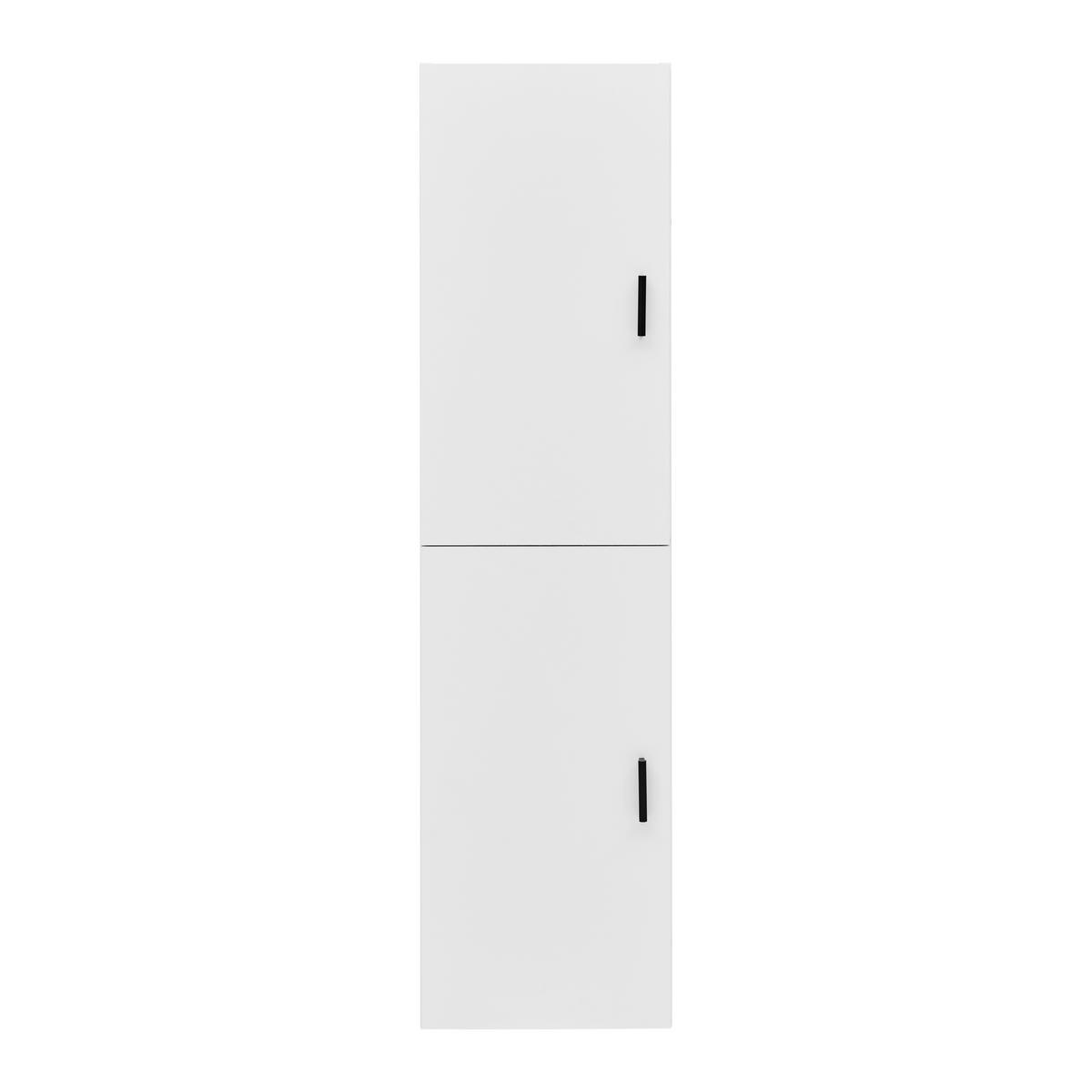 Zeilenschrank Lugo Alpinweiss - Weiss/Schwarz, Modern, Holzwerkstoff/Kunststoff (34,8/142,9/36cm) - Mömax