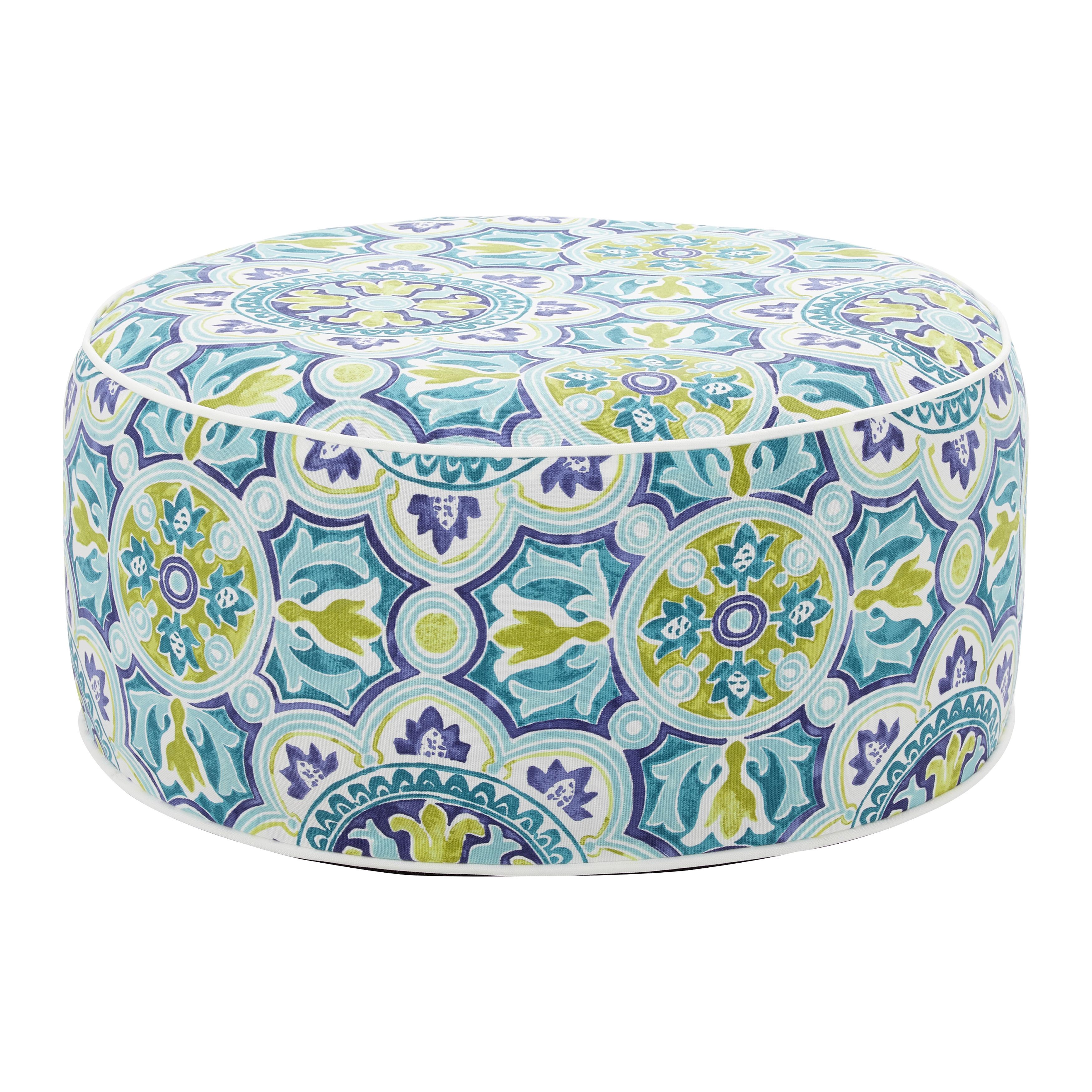 Pouf Cassy Blau ca. 53x23 cm - Blau/Multicolor, MODERN, Textil (53/23/53cm) - Bessagi Garden