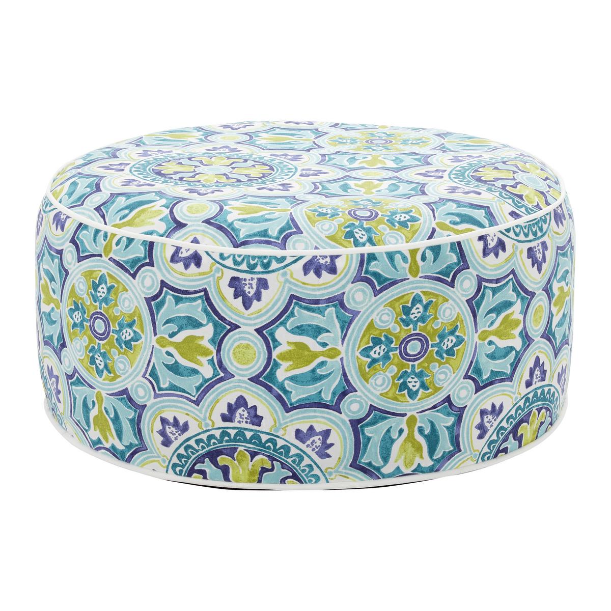 Pouf Cassy Blau ca. 53x23 cm - Blau/Multicolor, MODERN, Textil (53/23/53cm) - Bessagi Garden