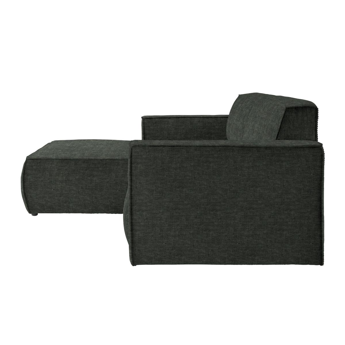 Wohnlandschaft Loft Dunkelgrün - Dunkelgrün/Schwarz, MODERN, Kunststoff/Textil (172/75/265cm) - Mömax