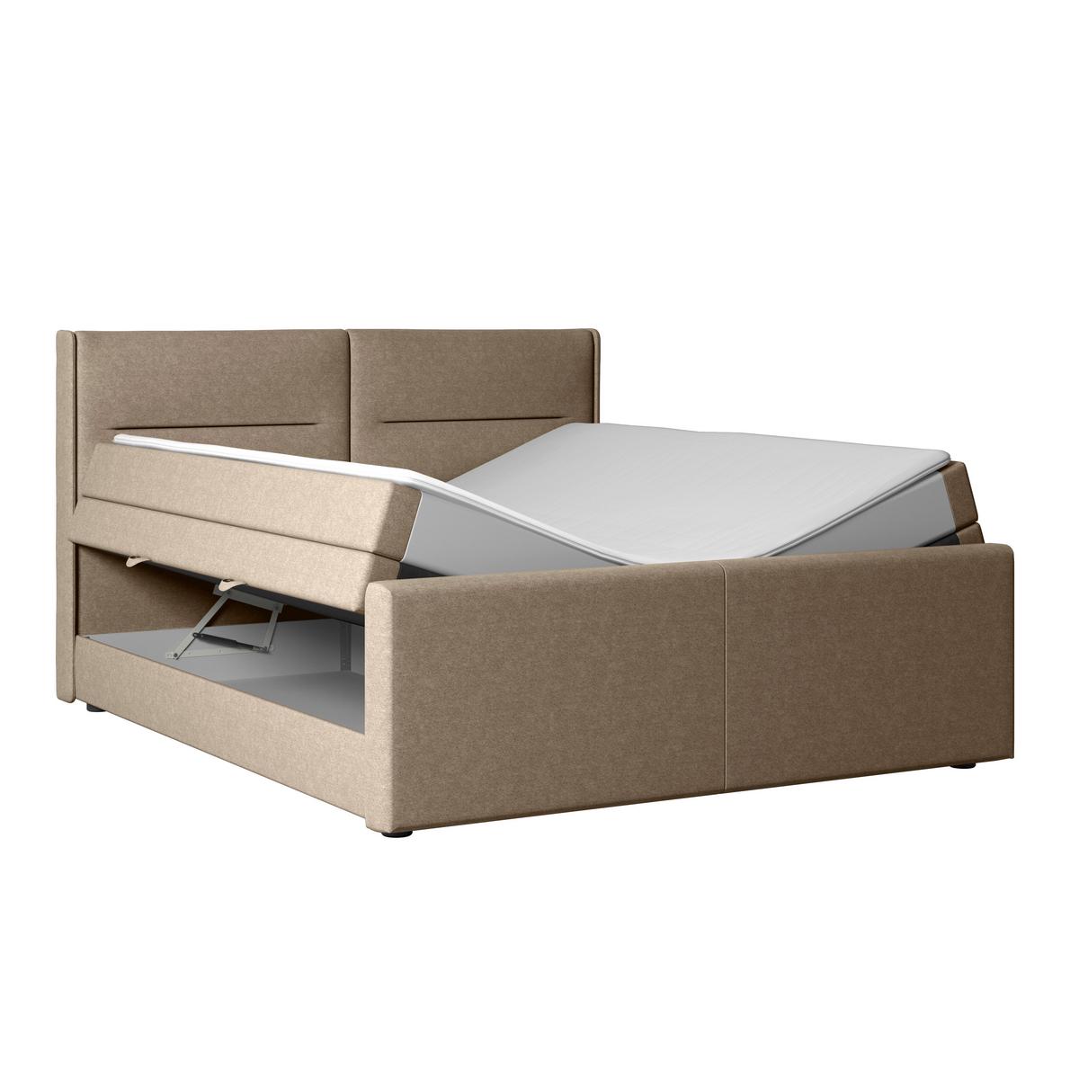 Boxspringbett Kyoto ca. 180x200 cm Beige - Beige, MODERN, Holz/Kunststoff (180/200cm) - MID.YOU