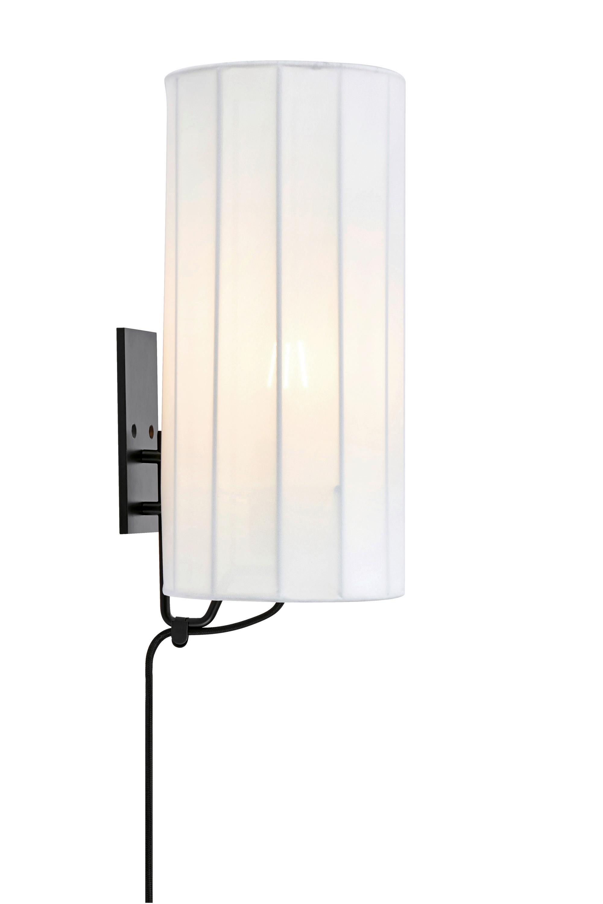 Wandleuchte Markslöjd Hikari Schwarz/Weiß max. 60 Watt - Schwarz/Weiß, Design, Textil/Metall (16/14/31cm) - Markslöjd