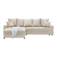 Ecksofa Beige - Beige/Schwarz, Modern, Kunststoff/Textil (289/176cm) - Based