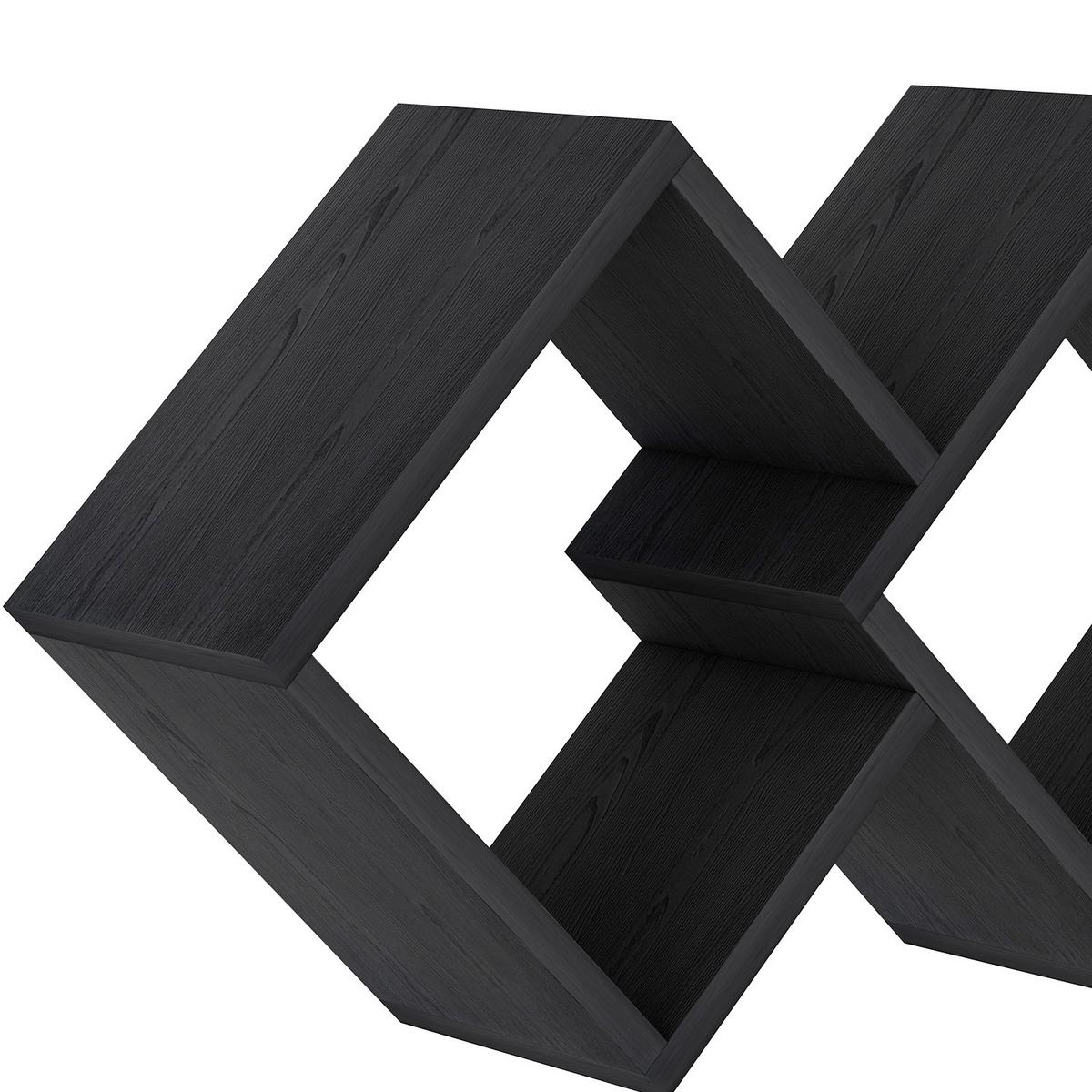 WANDREGAL GALAXY WANDREGAL - Schwarz, Design, Holzwerkstoff (102/42/20cm) - Livetastic