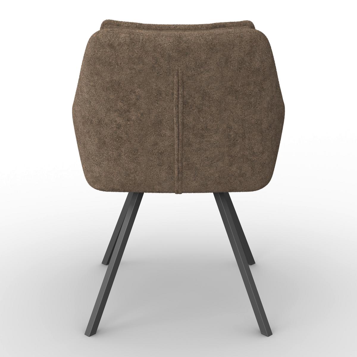 Armlehnstuhl Billy Braun Struktur Drehbar Gepolstert - Schwarz/Braun, MODERN, Holz/Textil (64/87/64cm) - Bessagi Home