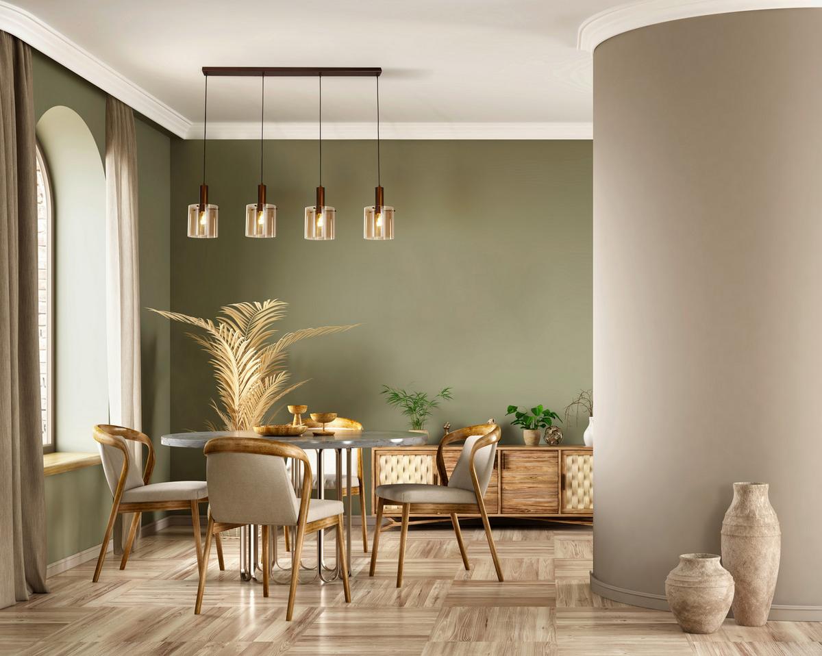 Függőlámpa 88910-4mo - borostyánszínű, Design, üveg/fém (142/22/35-150cm)