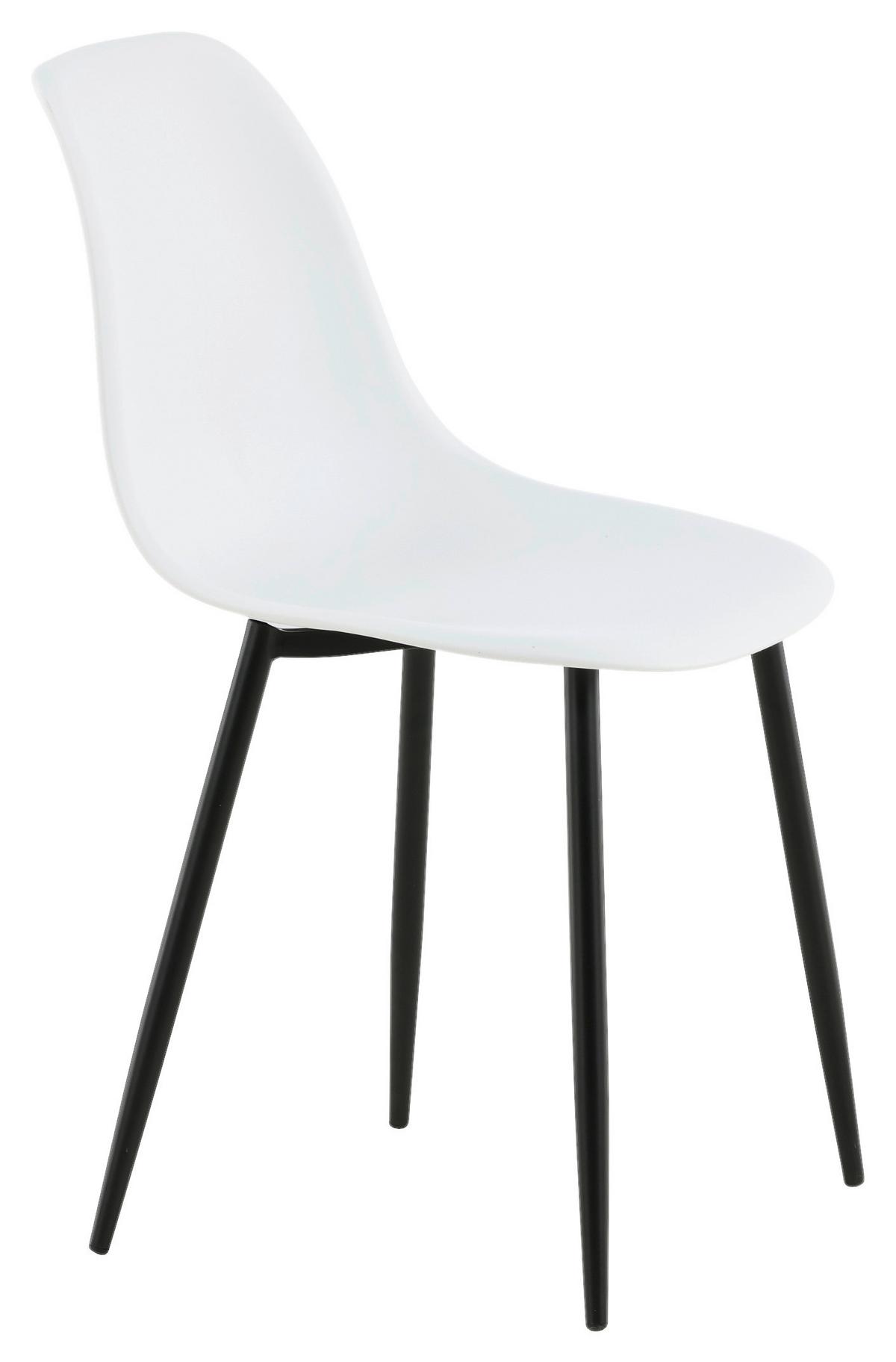 STUHL-SET POLAR - Schwarz/Weiß, Design, Kunststoff/Metall (45,5/81/58cm) - Livetastic