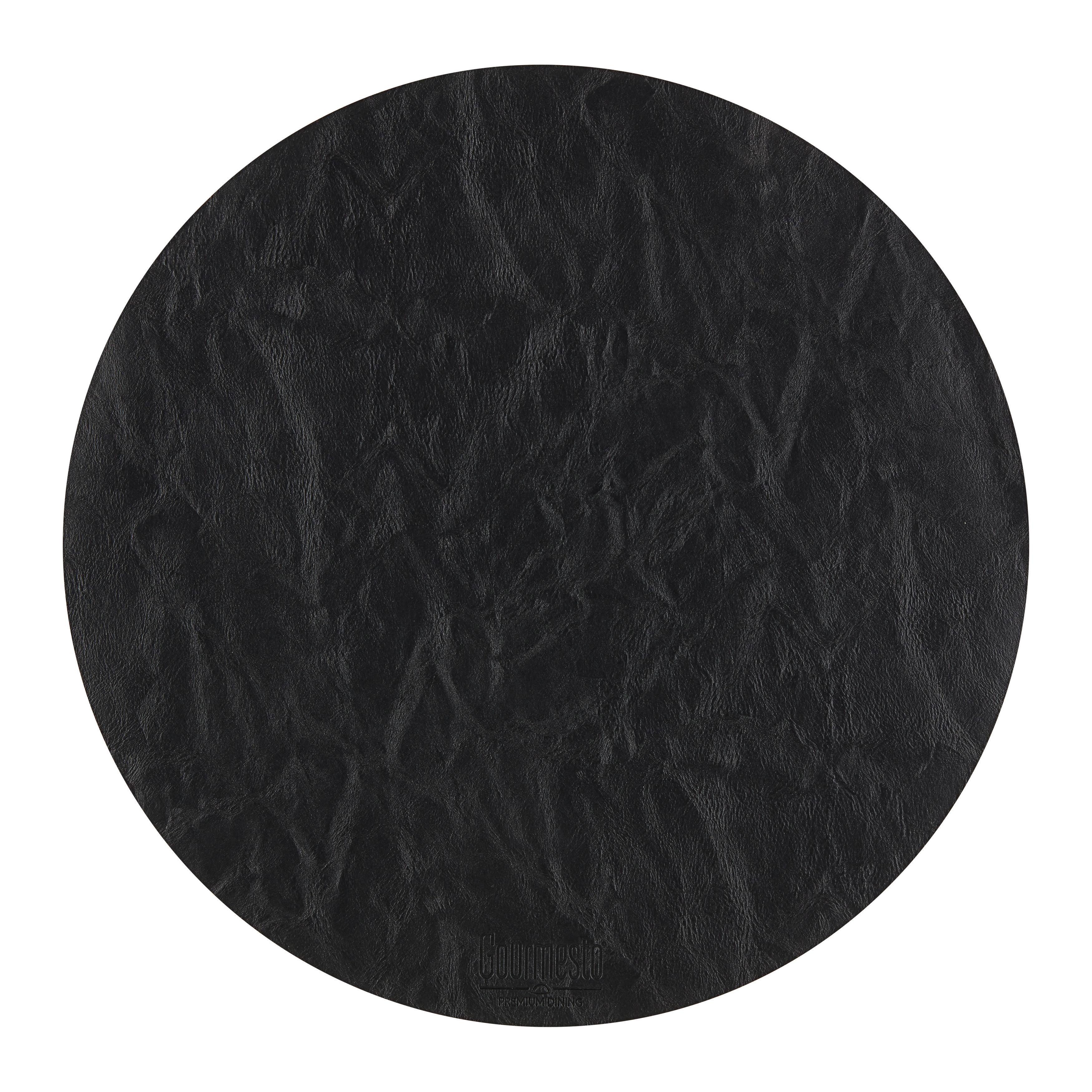 Tischset Levi Schwarz  Ø  ca. 40cm - Schwarz, MODERN, Kunststoff (40cm) - Gourmesto