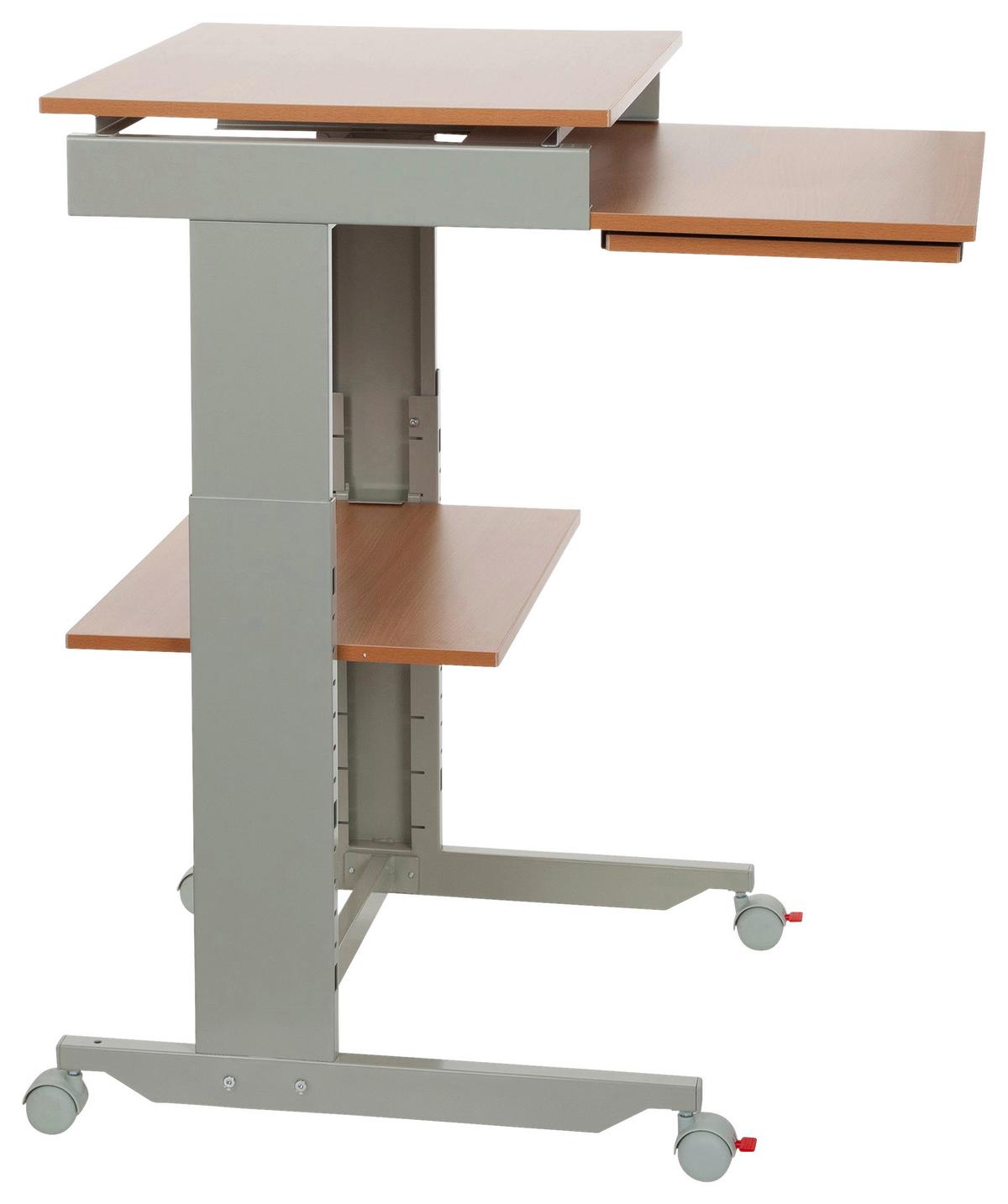 Pisalna Miza Workstation, Siva, Barva Bukve - siva/barve bukve, Basics, kovina/umetna masa (60/71,5-107,5/50cm) - MID.YOU