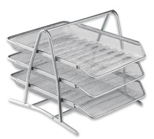 Pisemski Odlagalnik Mesh - srebrna, kovina (35/27,5/29,5cm)