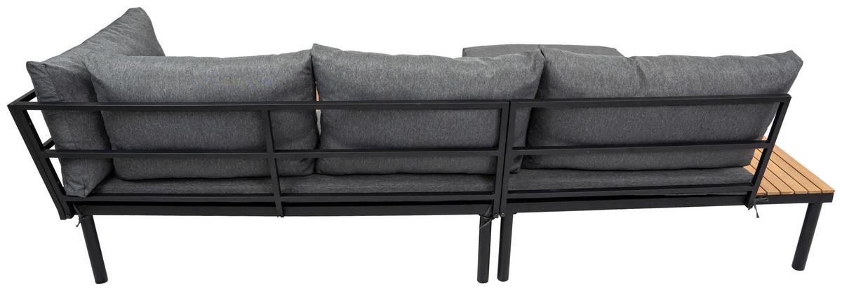 KOMPLET MEBLI TARASOWYCH BORIS - kolor akacjowy/czarny, Basics, metal/drewno (159/273,5cm) - Ambia Garden