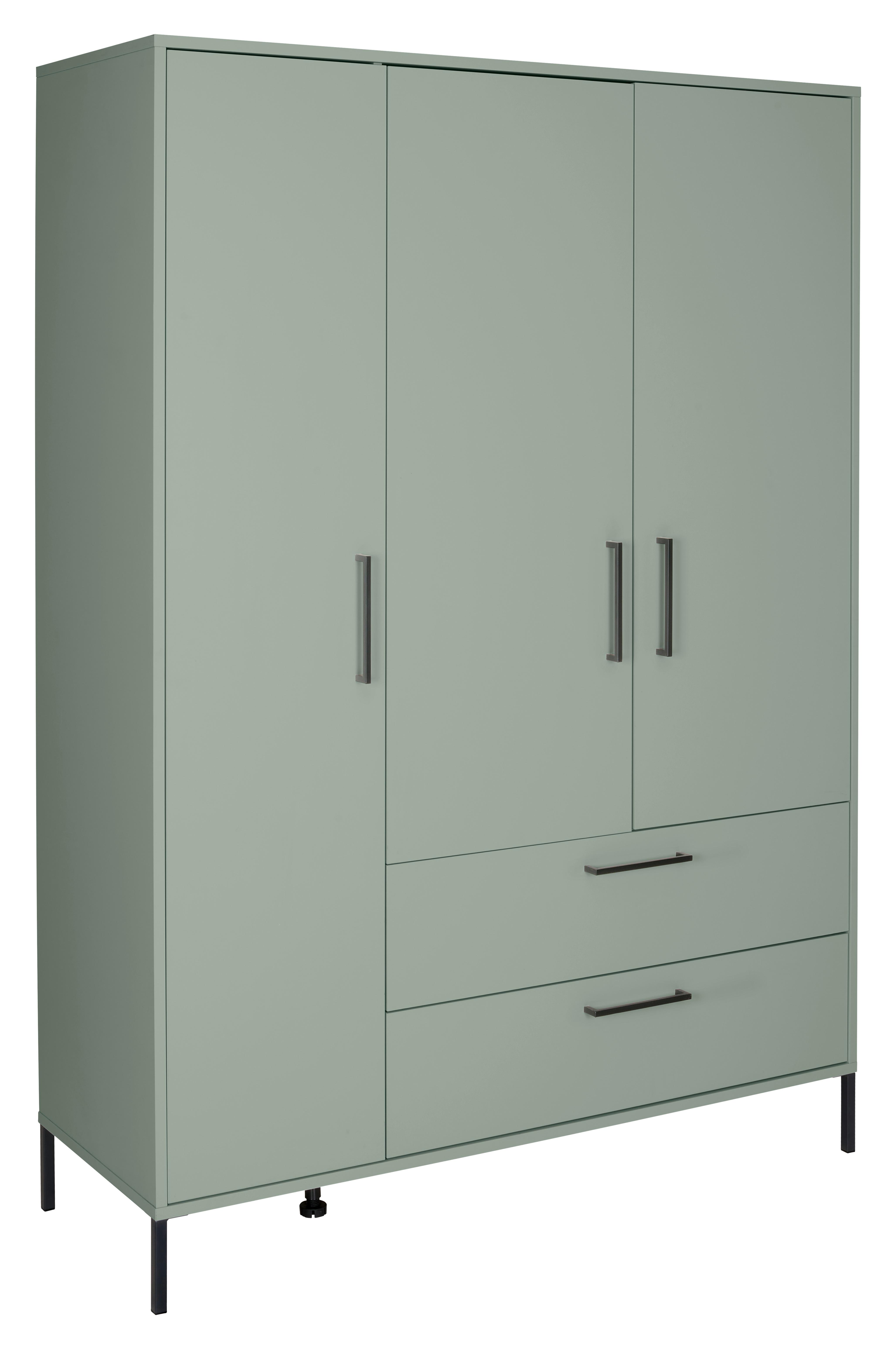 SZAFA NIEMOWLĘCA MIA 0434-KS_32 - zielony/antracytowy, Basics, materiał drewnopochodny/metal (139/195/51cm) - Jimmylee