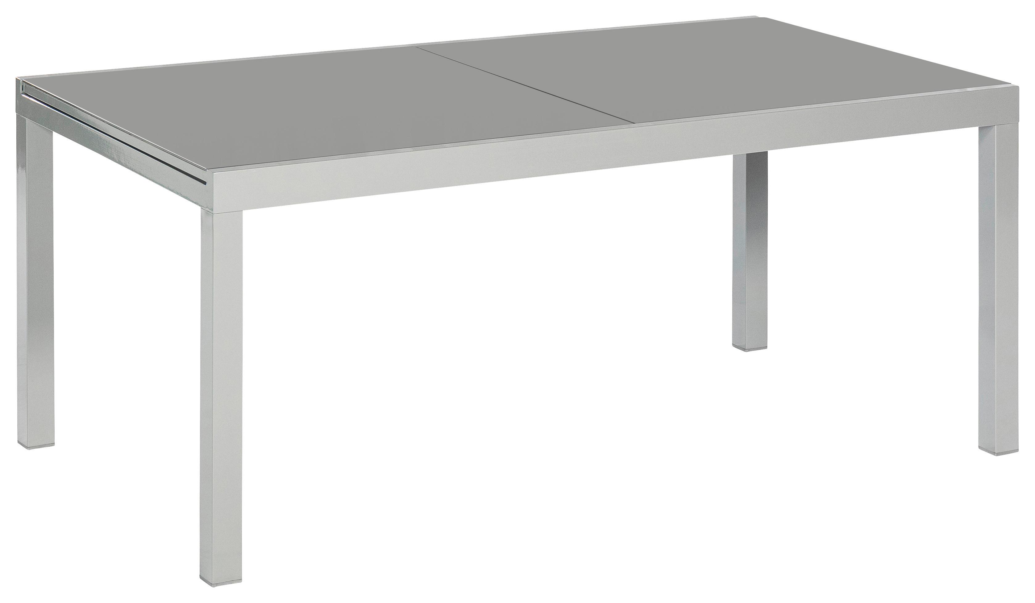 Gartentisch ausziehbar Ambia Garden Metall/Glas L: 200 cm - Silberfarben/Grau, KONVENTIONELL, Glas/Metall (200-300/110/75cm) - Gardenson