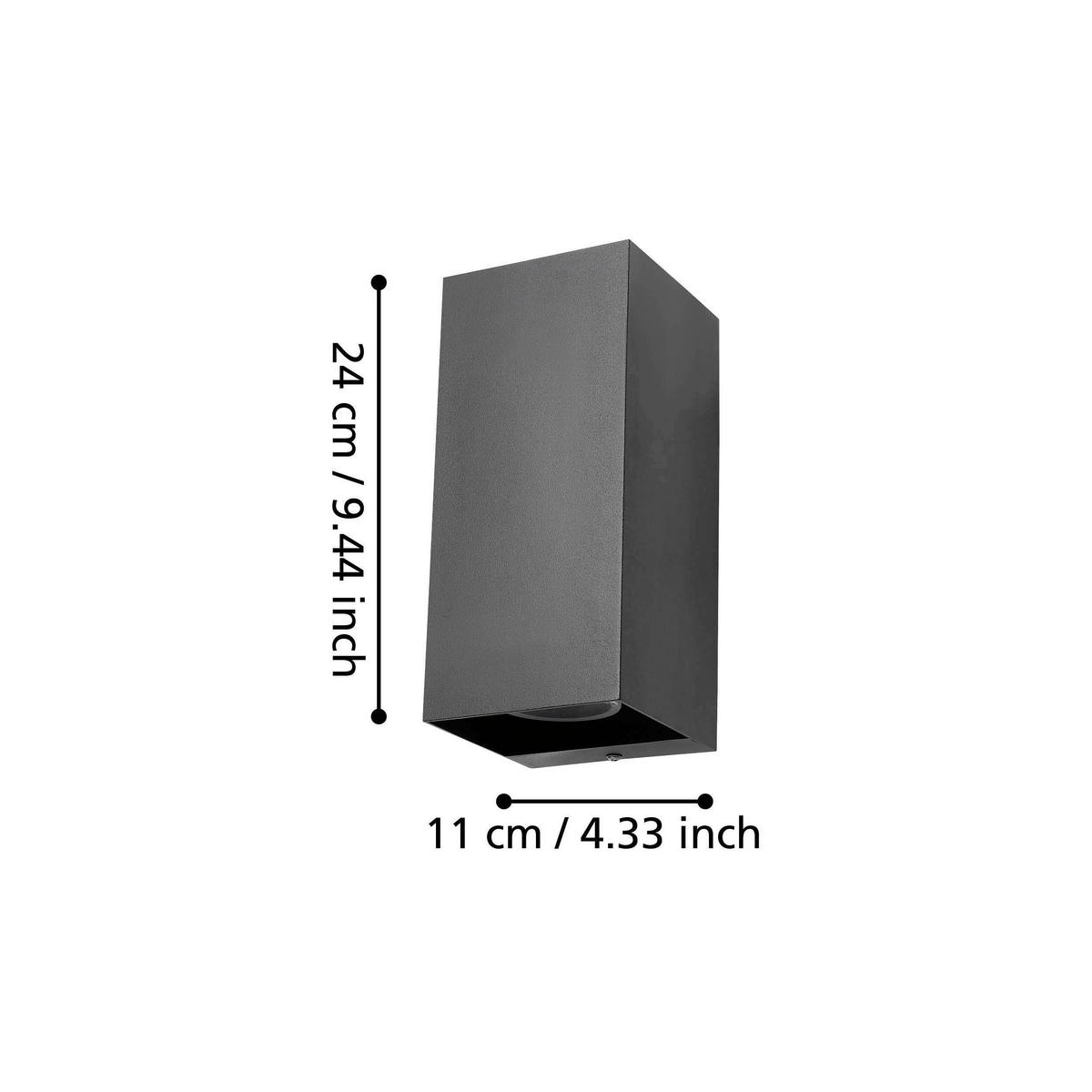Aussenwandleuchte 900189* Eremitana - Schwarz, Design, Metall (11/11/24cm) - Eglo