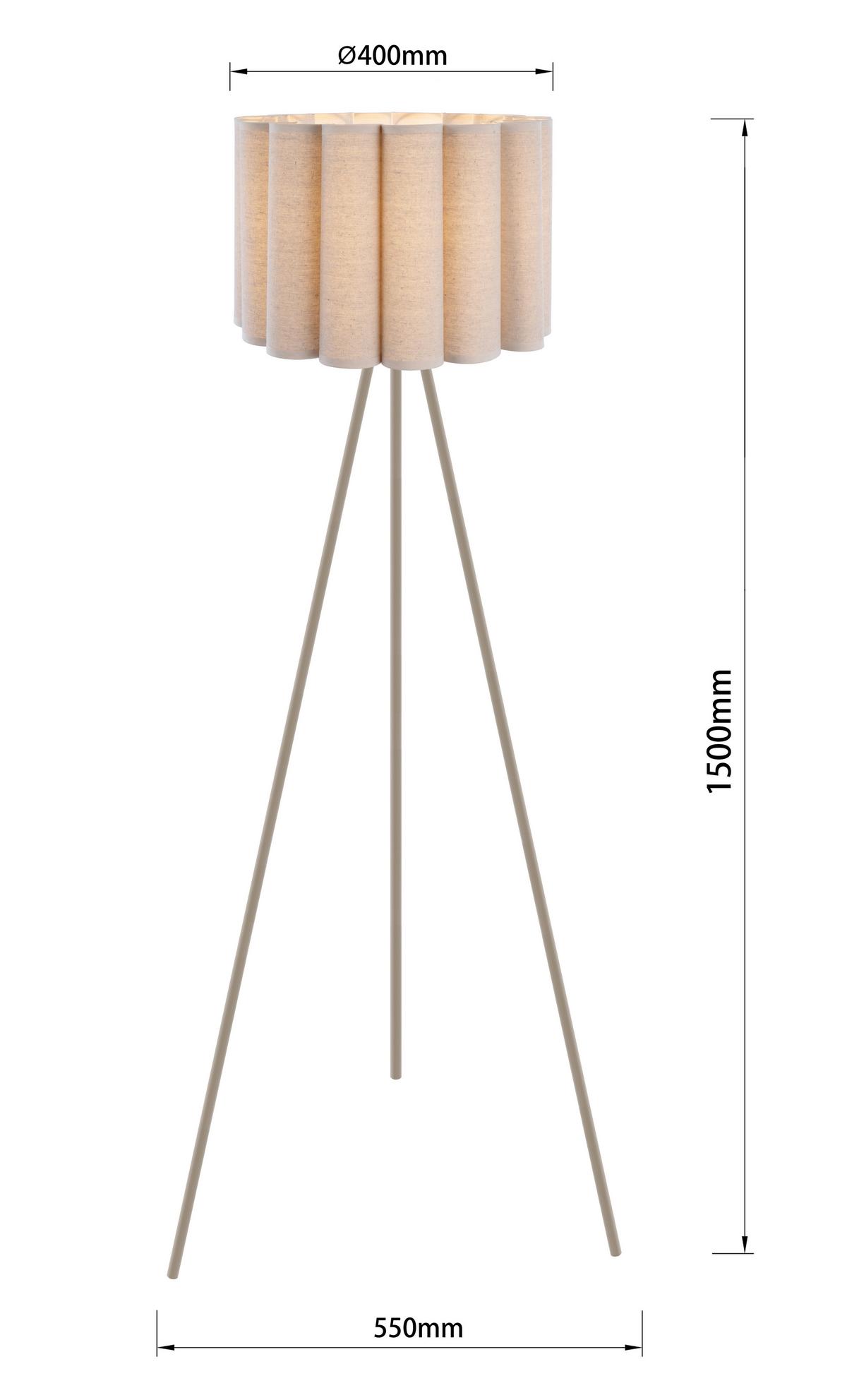 Stoječa Svetilka Sejla, Ca. 50/50/150 Cm - bež, Moderno, kovina/tekstil (50/50/150cm) - Mömax