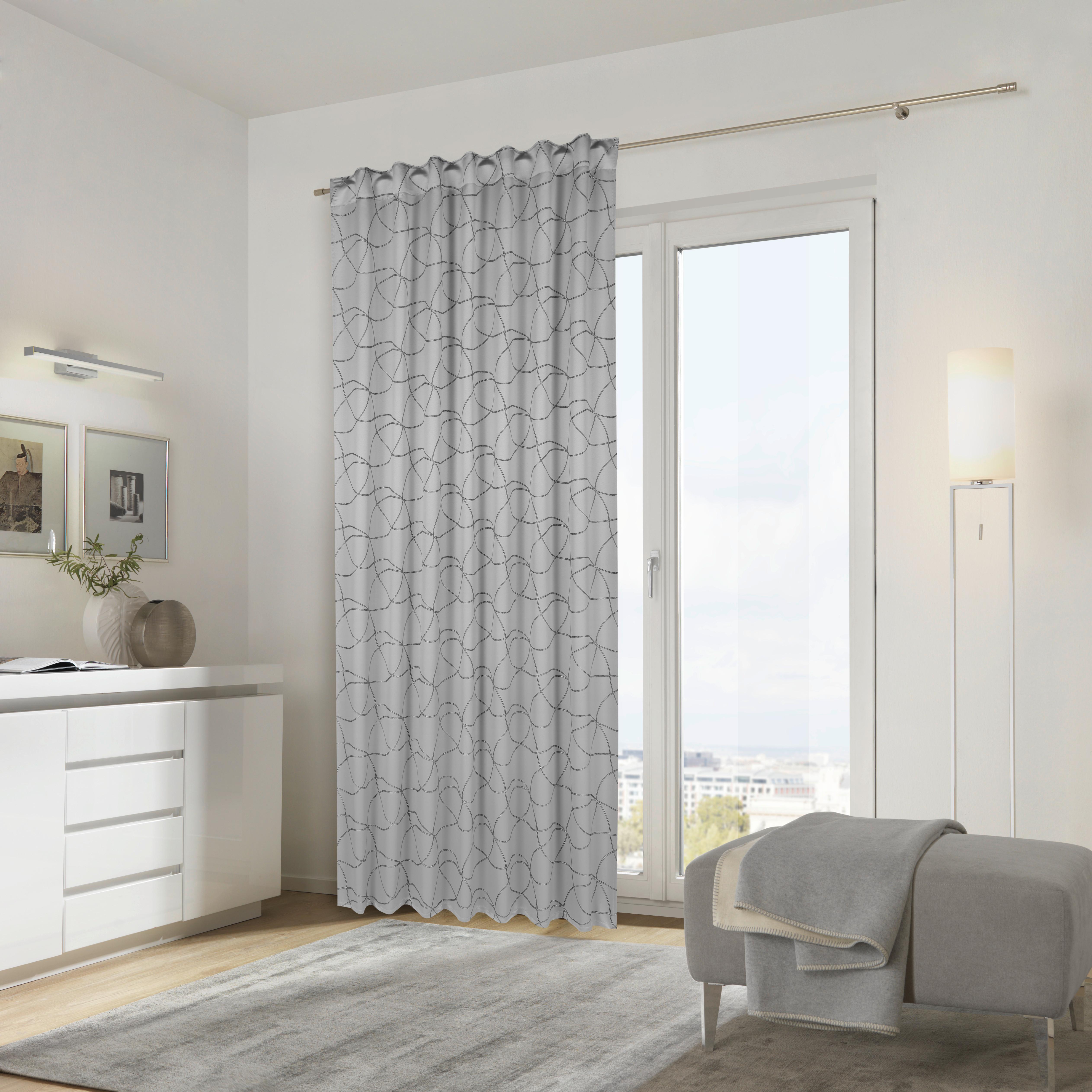 ZASŁONA GOTOWA MICHELE - kolor srebrny, Konventionell, tkanina (140/245cm) - Dieter Knoll