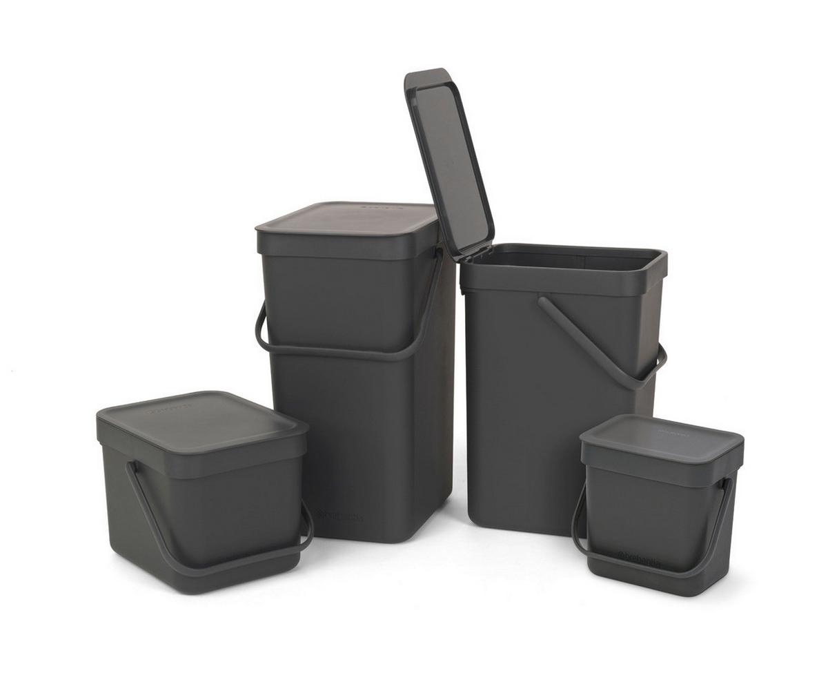 KOSZ NA ODPADY 109966 - ciemnoszary, Basics, tworzywo sztuczne (22/40.1/27.9cm) - Brabantia