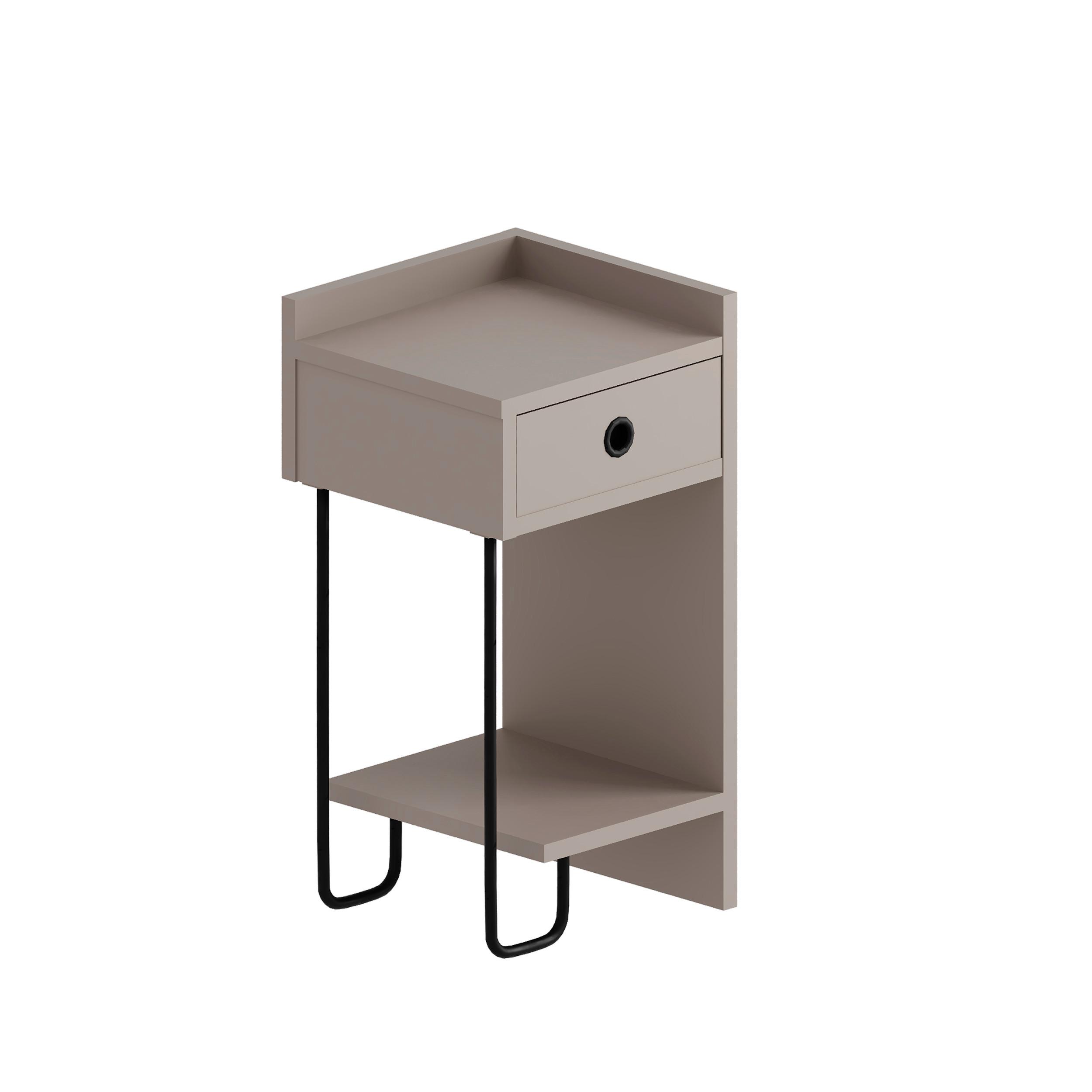 KINDER-NACHTTISCH SIRIUS NIGHTSTAND RIGHT MODULE - Mokka, Design, Holzwerkstoff/Metall (32/61/30cm) - Livetastic