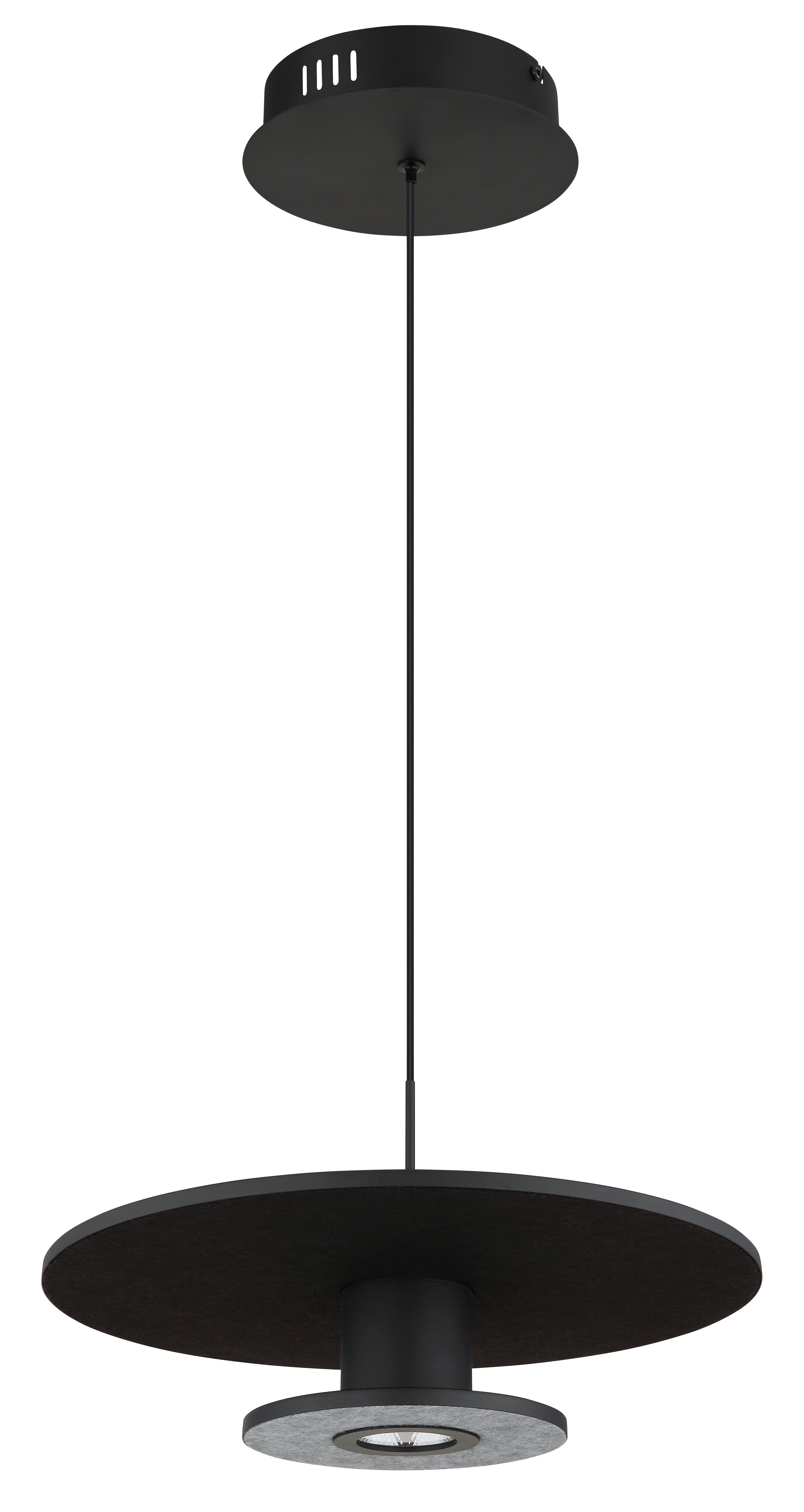 LED-Hängeleuchte Carter Schwarz max. 24 Watt - Schwarz, Basics, Kunststoff/Textil (38/150cm) - Globo