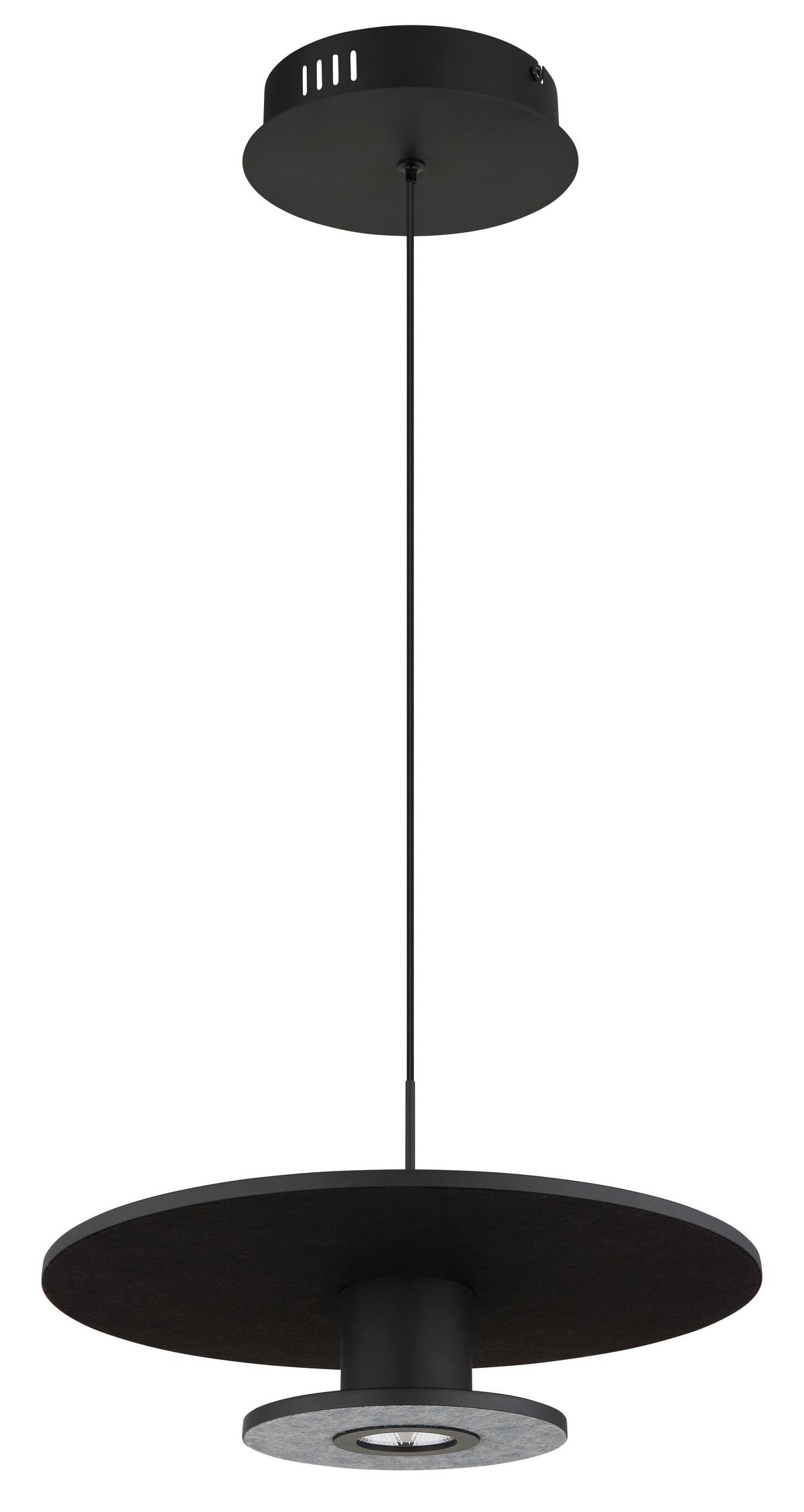 LED-Hängeleuchte Carter Schwarz max. 24 Watt - Schwarz, Basics, Kunststoff/Textil (38/150cm) - Globo